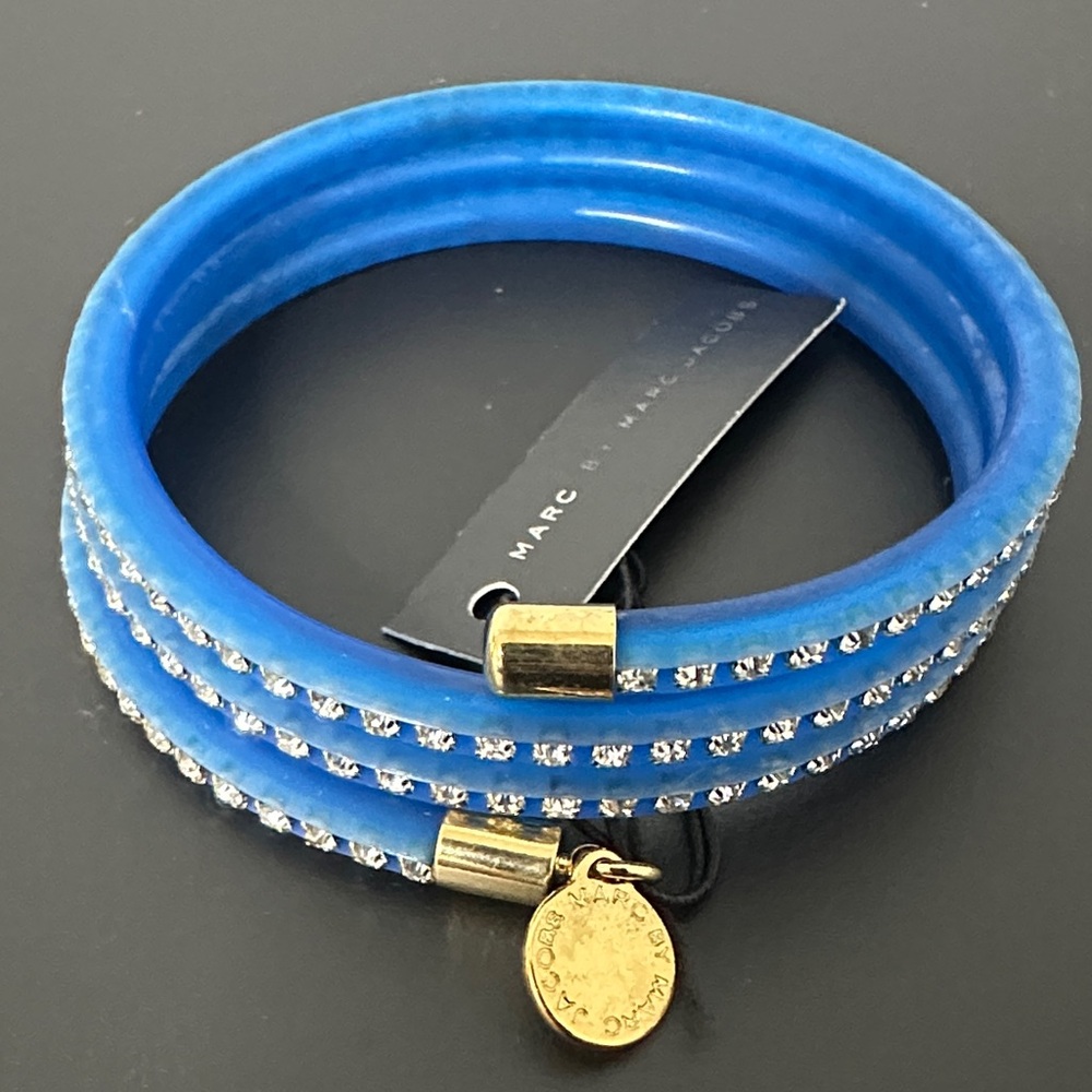 Marc Jacobs Vibrant Blue Bracelet with Gold Charm